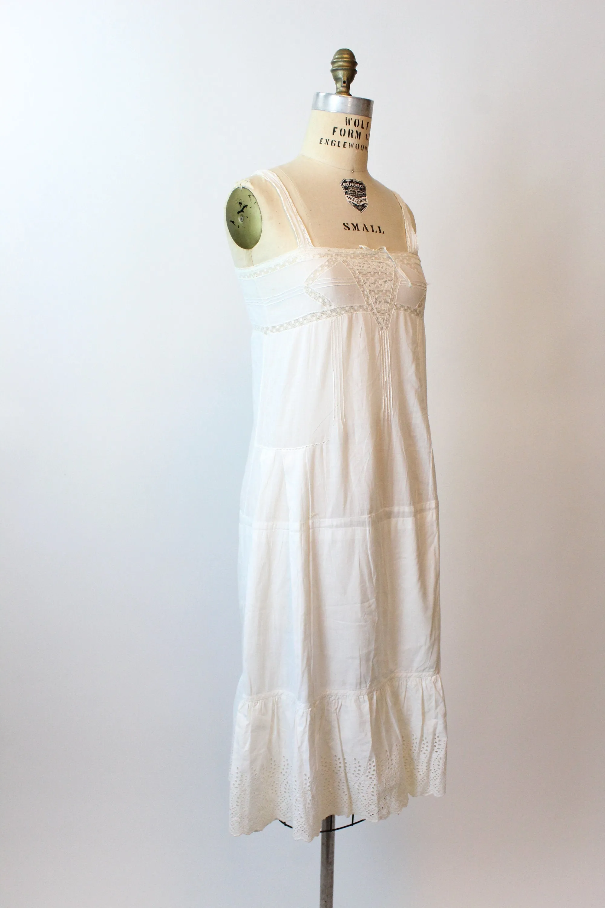 1910 EDWARDIAN cotton lingerie dress  xs small | new spring summer