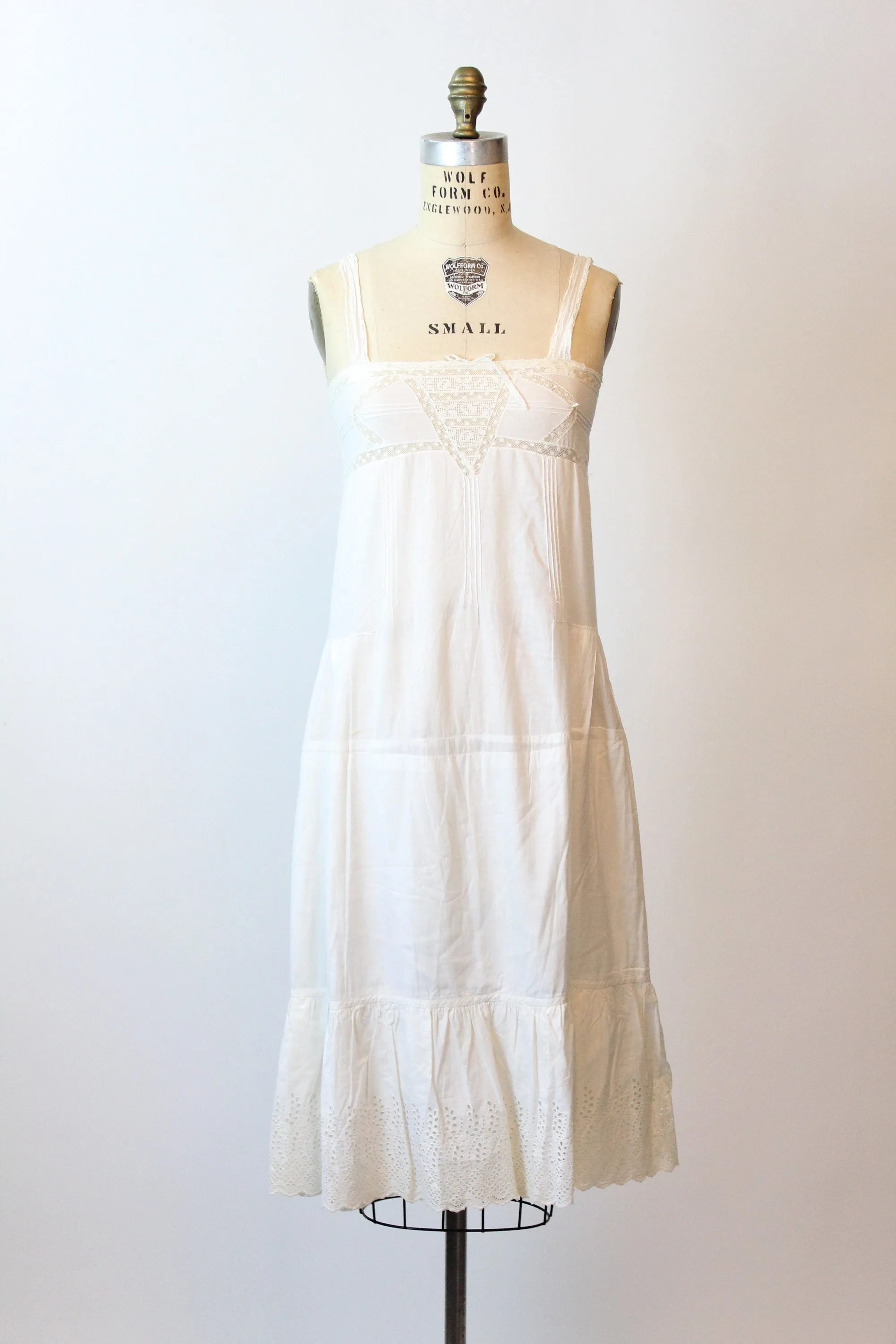 1910 EDWARDIAN cotton lingerie dress  xs small | new spring summer