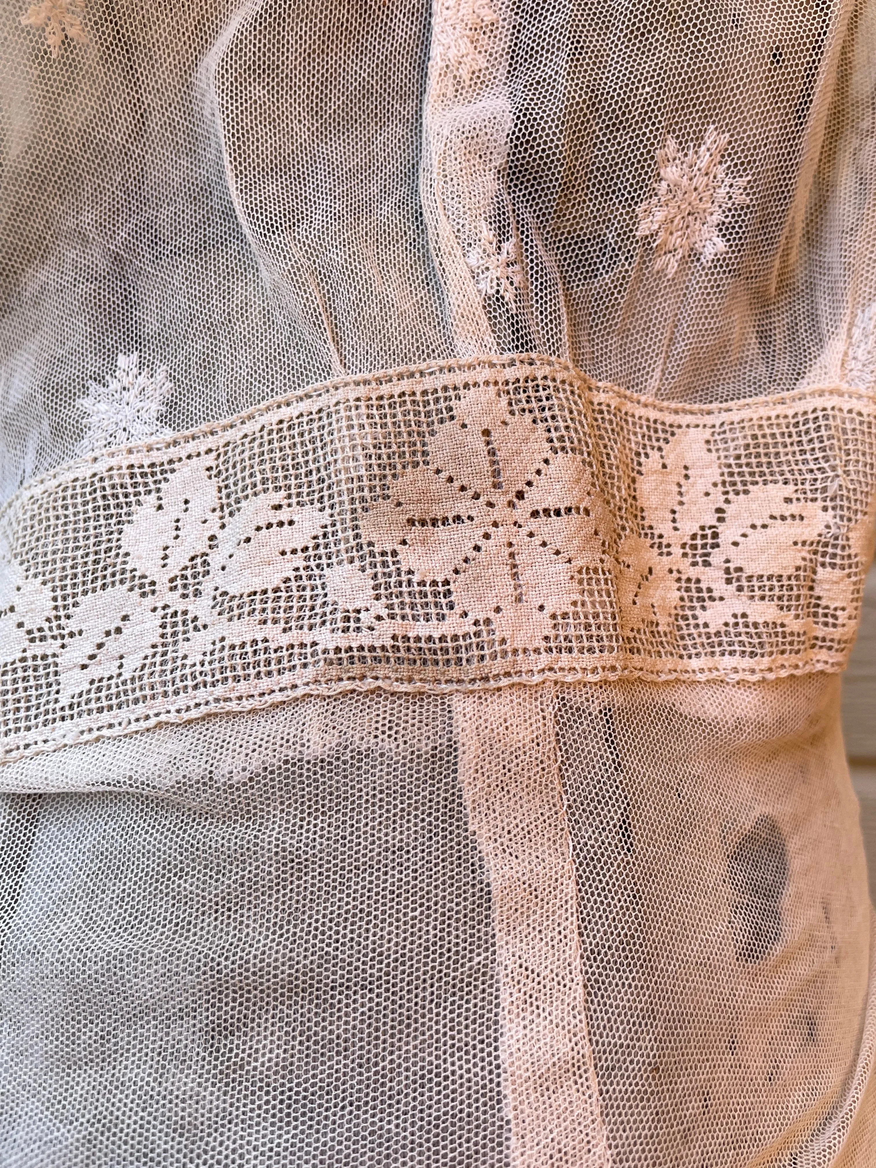 1920s Drop Waist Soutache Mesh Lace Dress