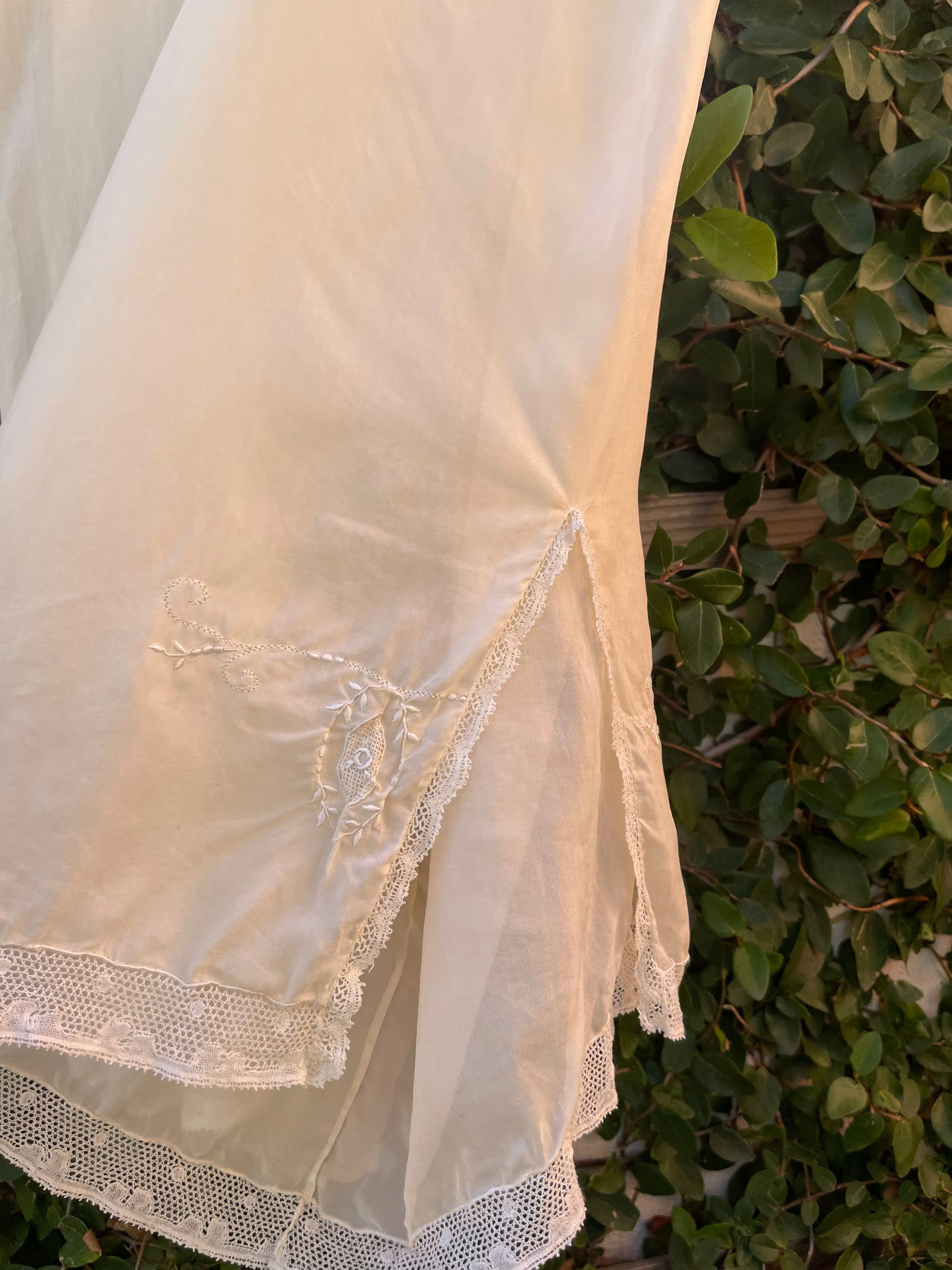 1920s Embroidered Silk Step In Romper