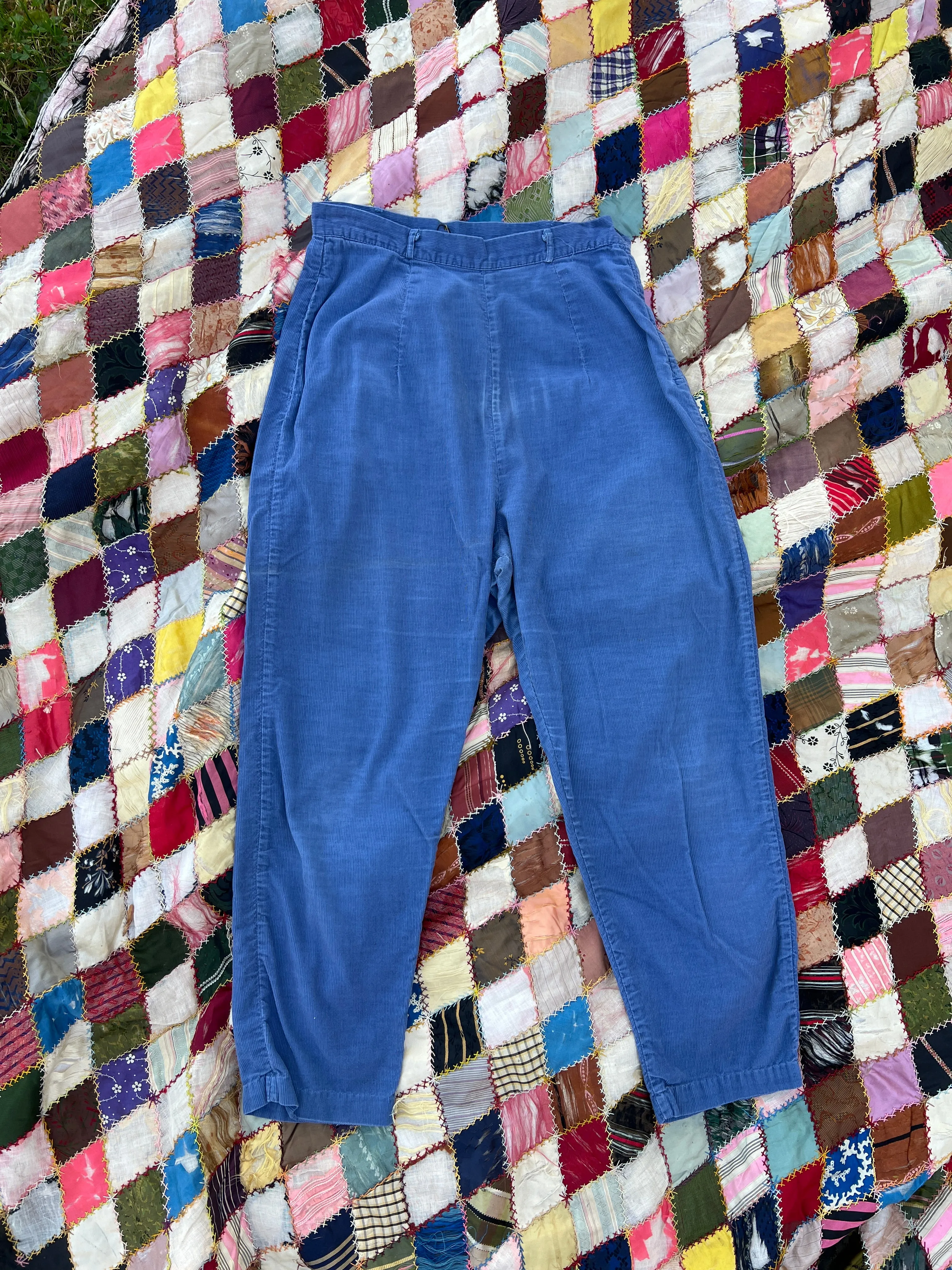 1950s Corduroy Side Zip Pants