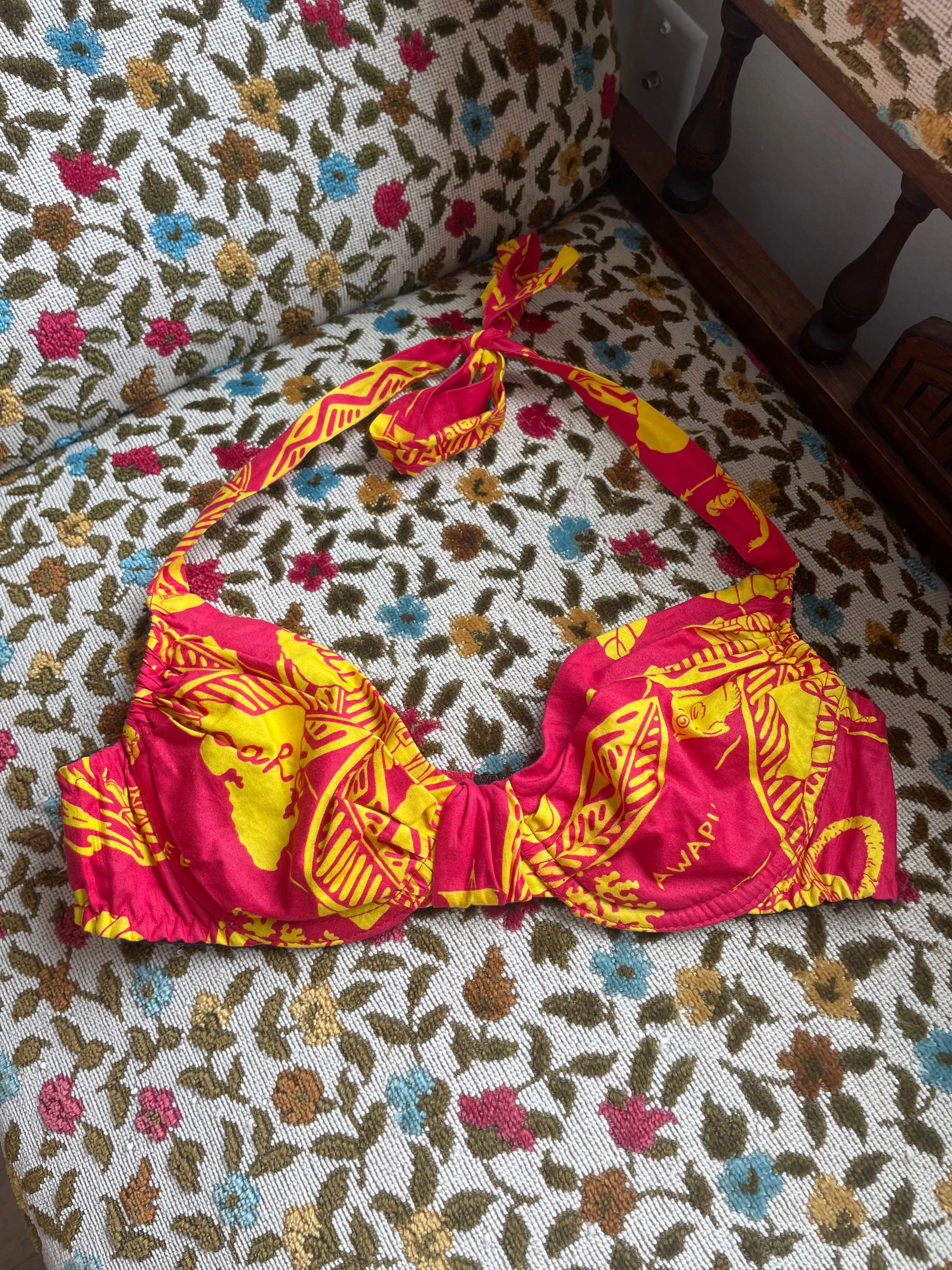 1970s Hawaiiana Printed Hater Swim/ Play Top