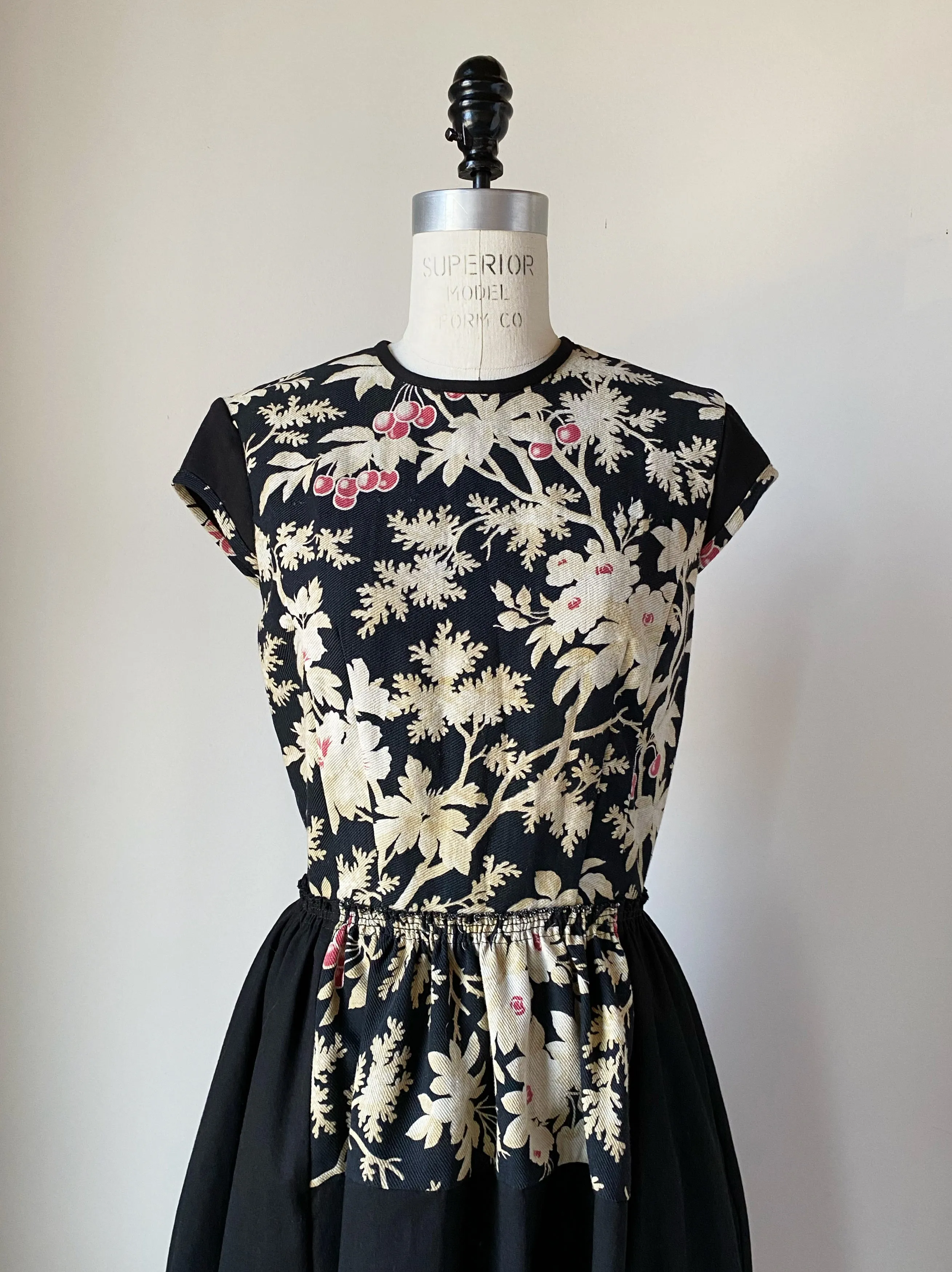 19th century cherry tree patched lillian dress