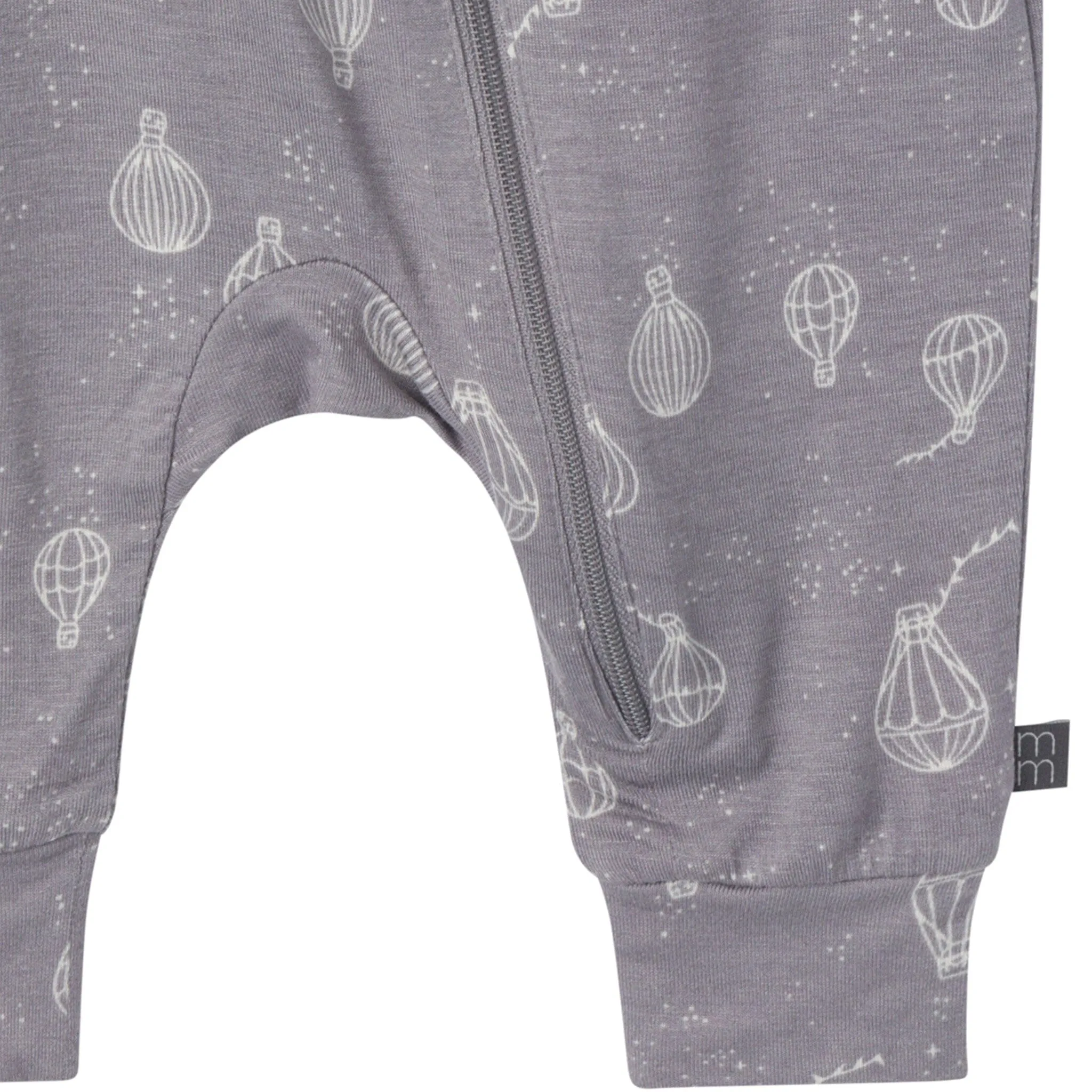 2-Pack Baby Neutral Hot Air Balloon Zip Front Rompers