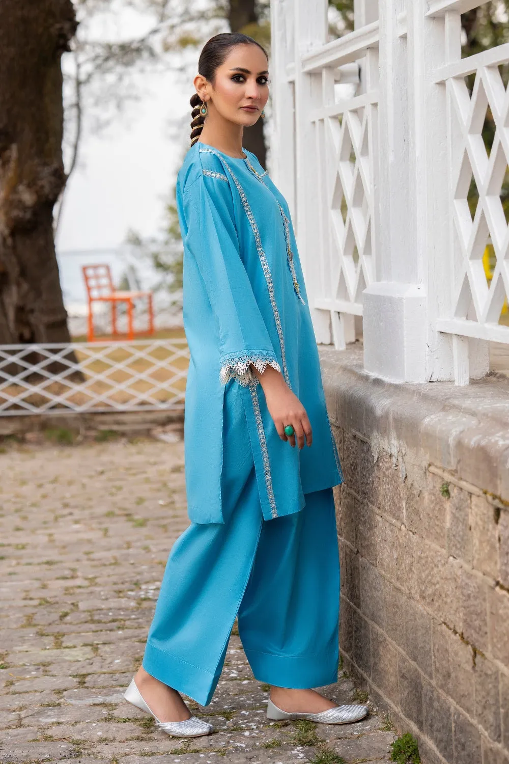 2 PC Unstitched | Embroidered Lawn Shirt   Trouser