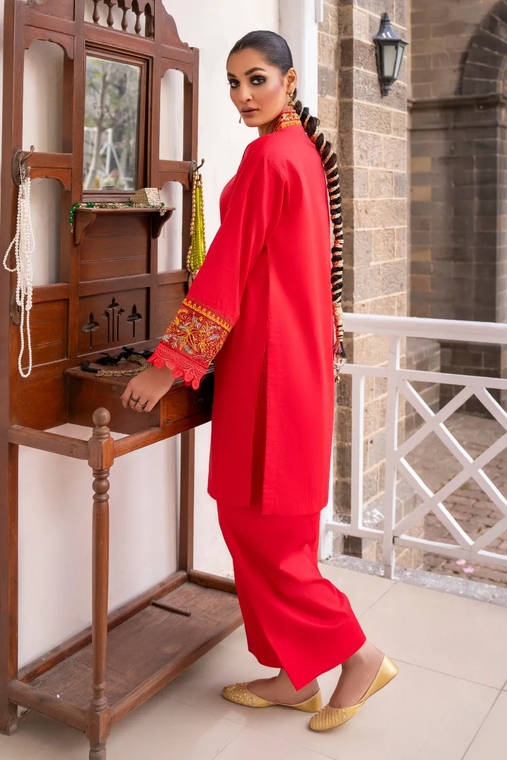 2 PC Unstitched | Embroidered Lawn Shirt   Trouser