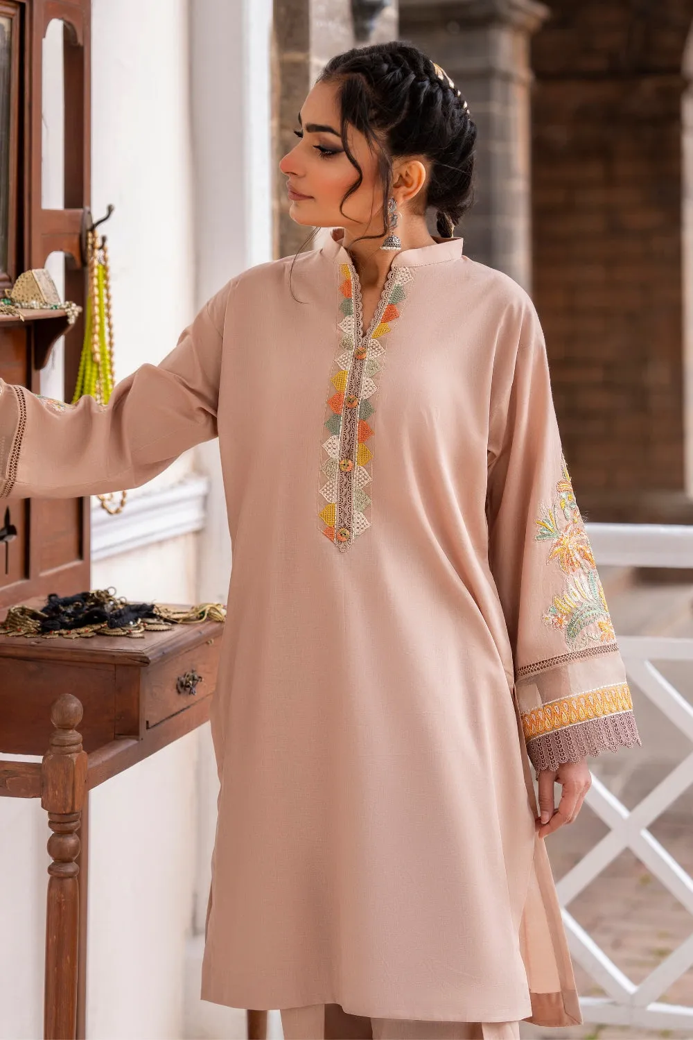 2 PC Unstitched | Embroidered Lawn Shirt   Trouser