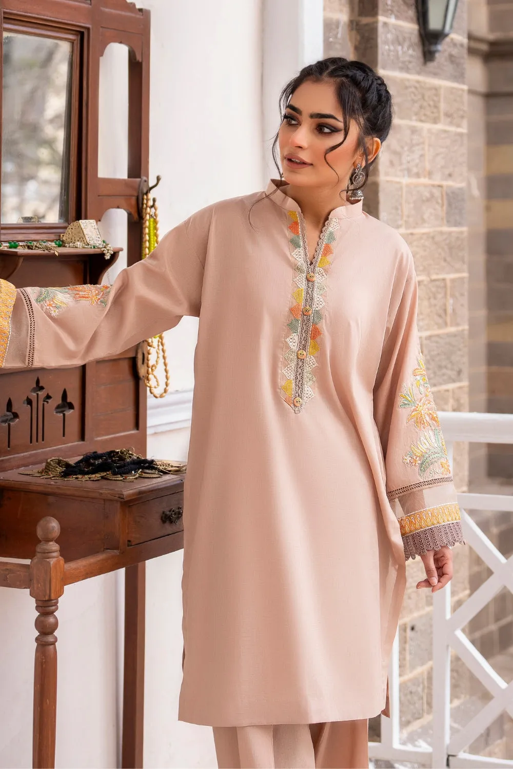 2 PC Unstitched | Embroidered Lawn Shirt   Trouser
