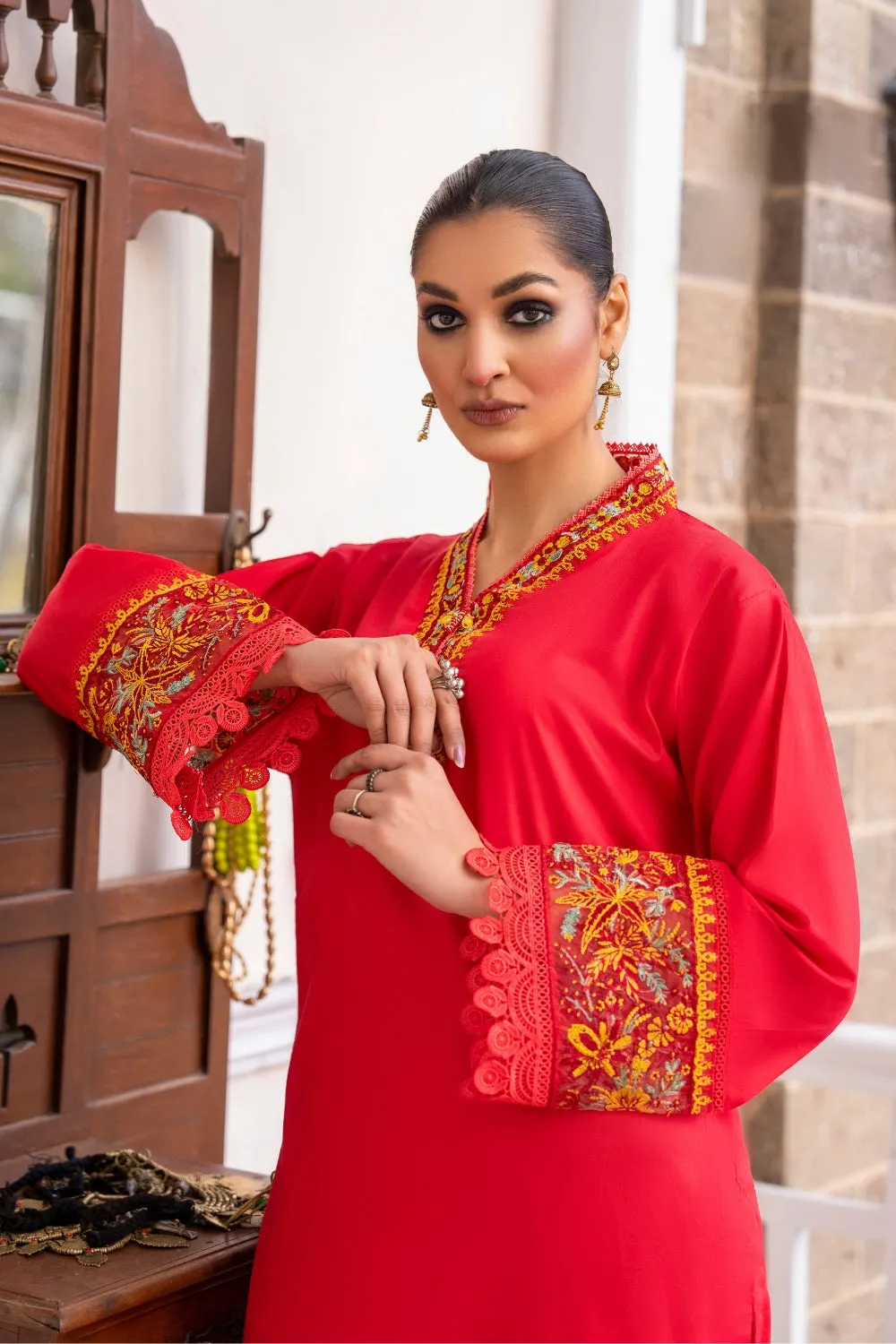 2 PC Unstitched | Embroidered Lawn Shirt   Trouser