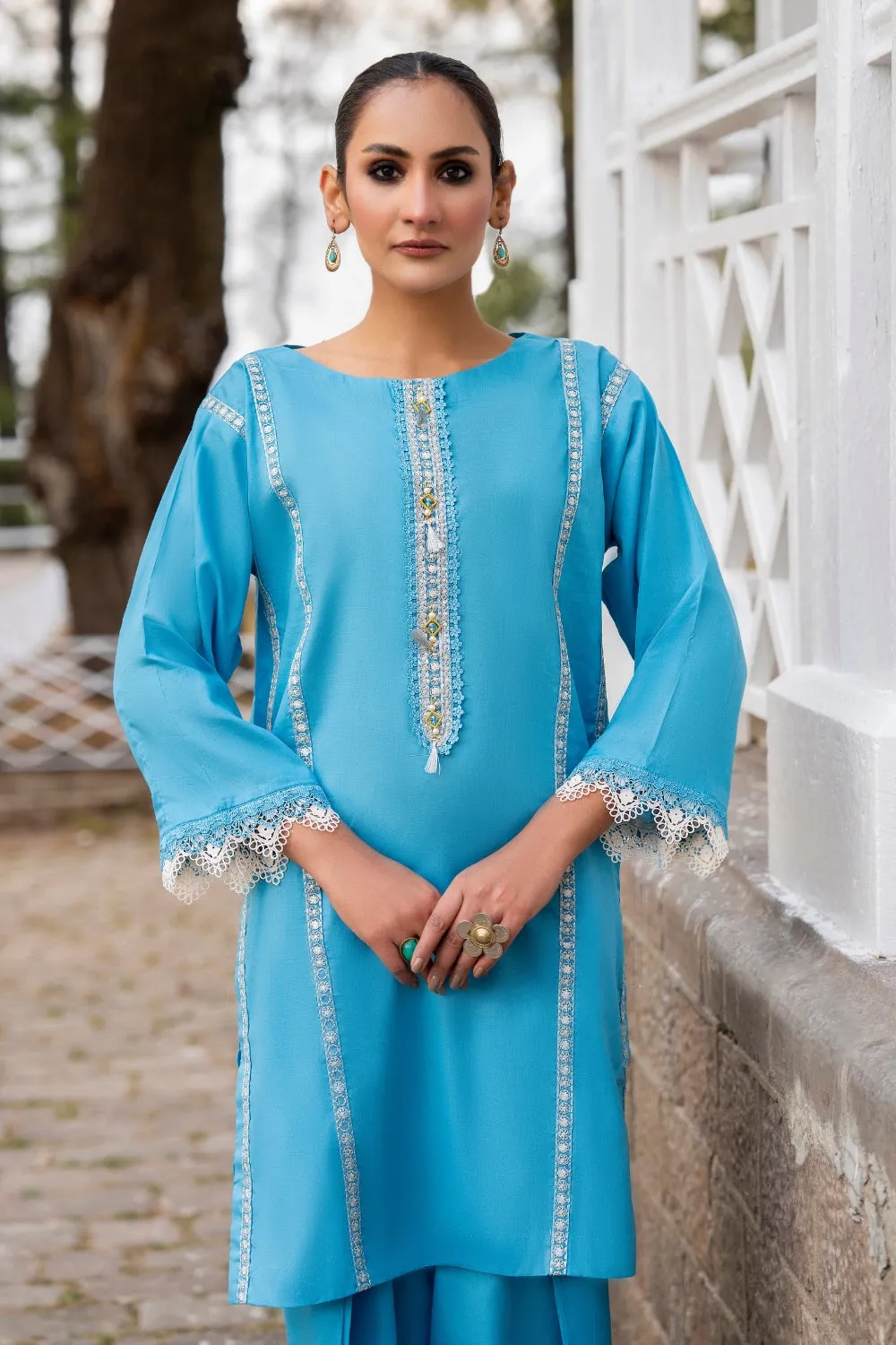 2 PC Unstitched | Embroidered Lawn Shirt   Trouser