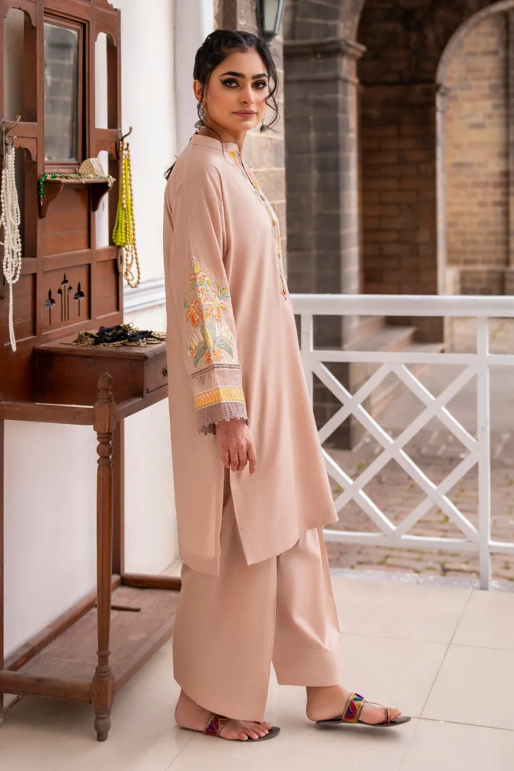 2 PC Unstitched | Embroidered Lawn Shirt   Trouser
