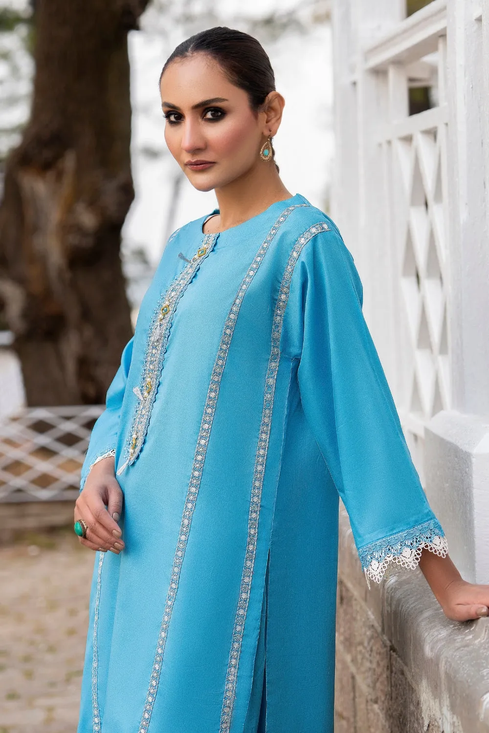 2 PC Unstitched | Embroidered Lawn Shirt   Trouser