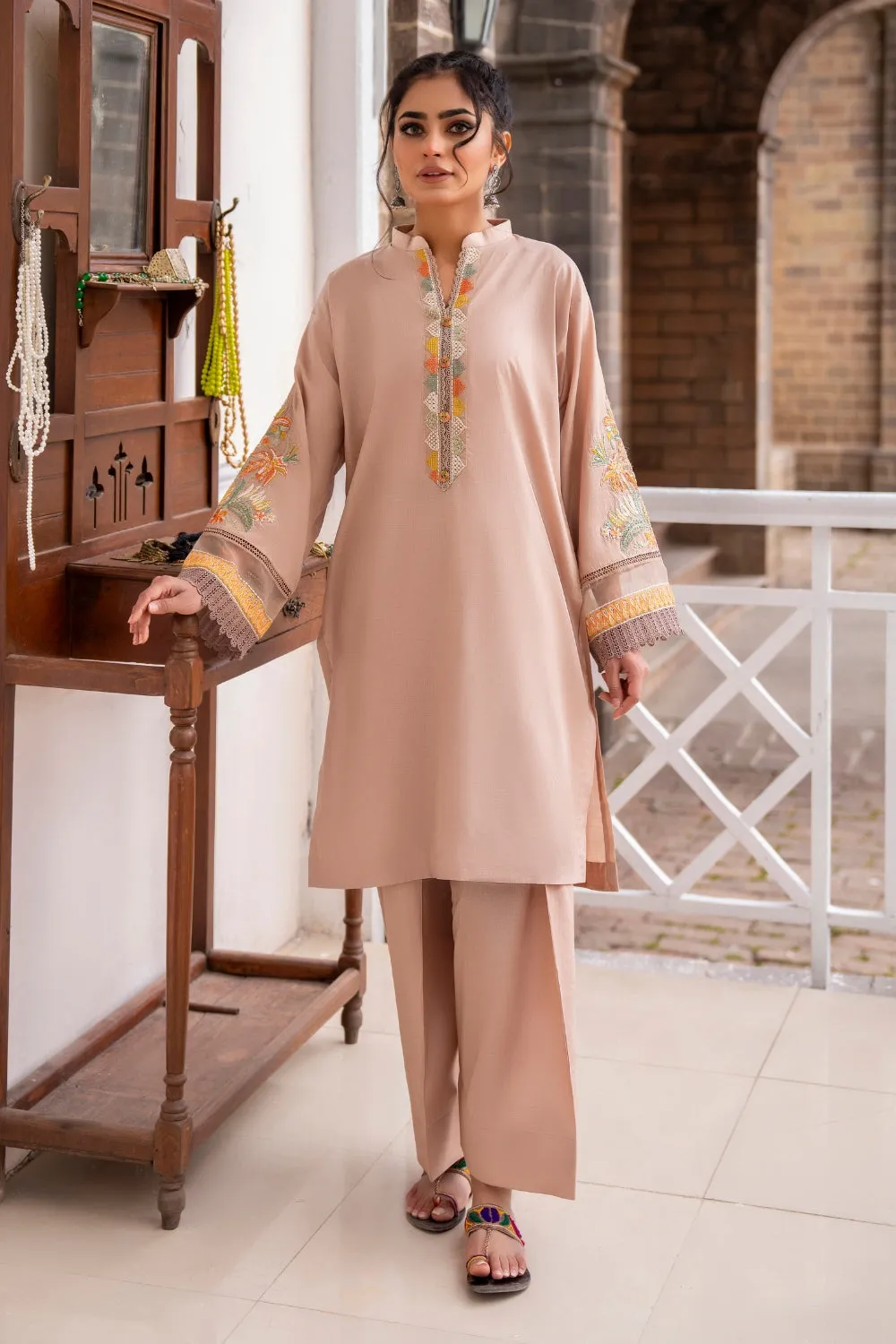 2 PC Unstitched | Embroidered Lawn Shirt   Trouser