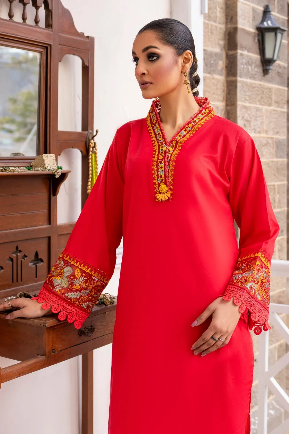 2 PC Unstitched | Embroidered Lawn Shirt   Trouser