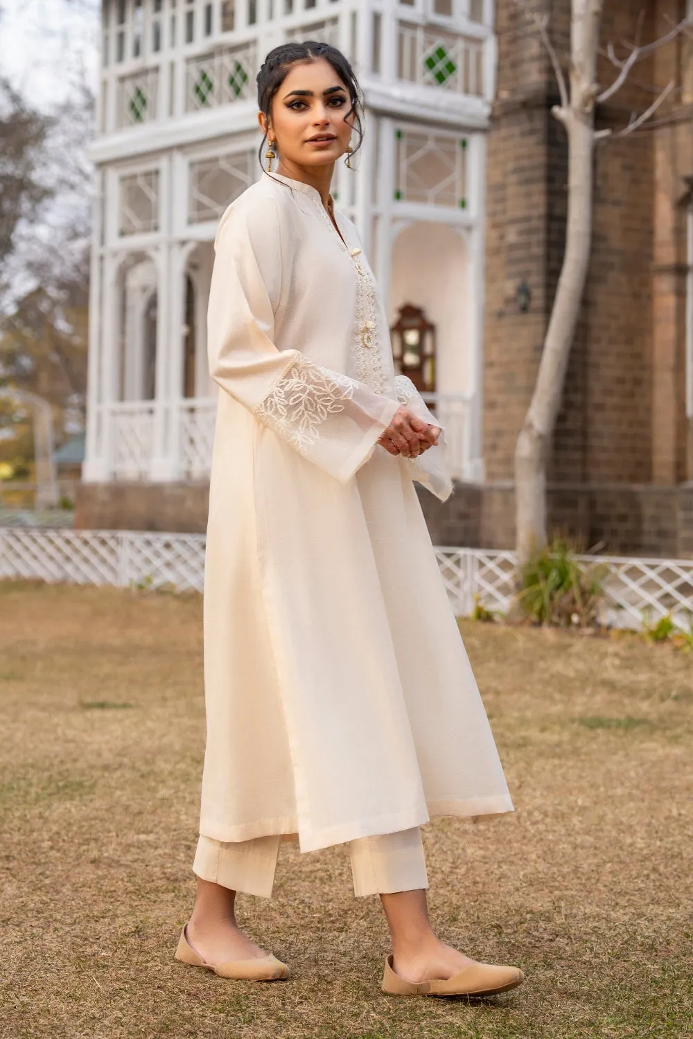 2 PC Unstitched | Embroidered Lawn Shirt   Trouser