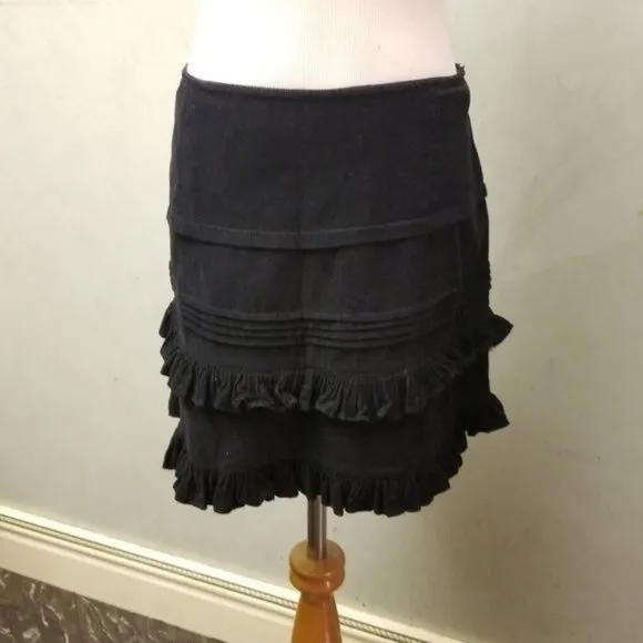 $275 Jill Stuart black corduroy mini skirt women's size 2 (261)