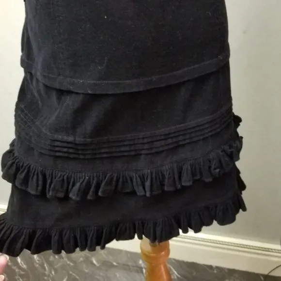 $275 Jill Stuart black corduroy mini skirt women's size 2 (261)