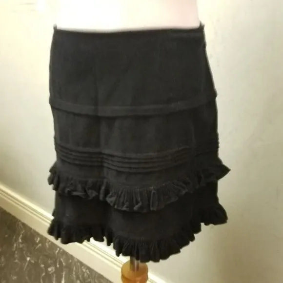 $275 Jill Stuart black corduroy mini skirt women's size 2 (261)
