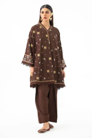 2PC Unstitched | Embroidered Karandi Shirt   Trouser