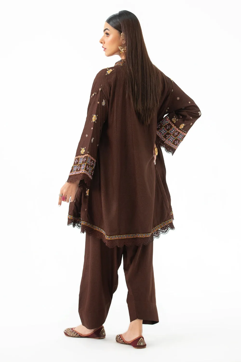 2PC Unstitched | Embroidered Karandi Shirt   Trouser