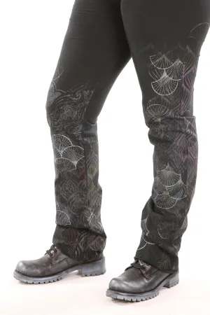 3176 Cotton/Hemp Slim Pant Fan Print-P