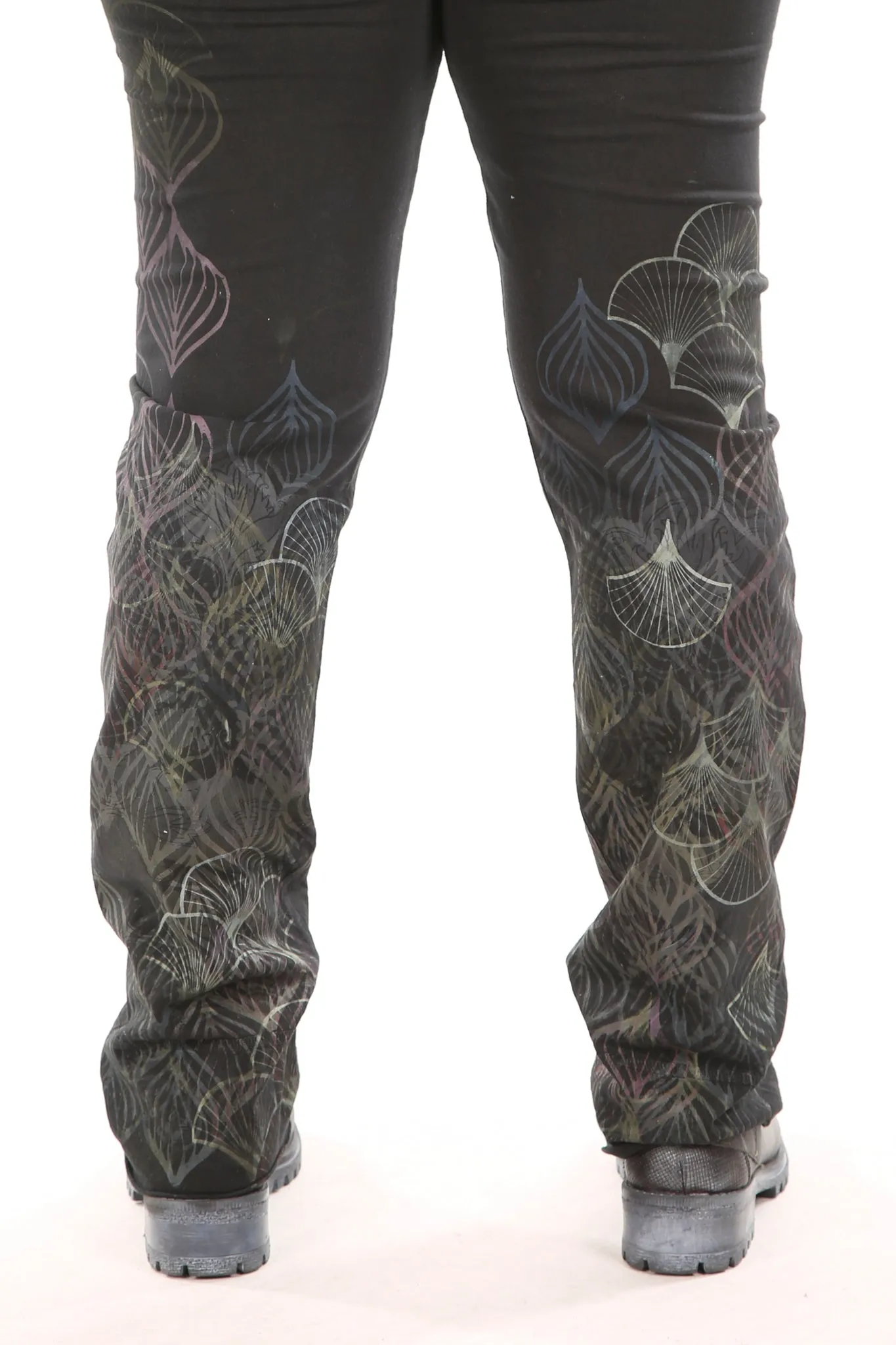 3176 Cotton/Hemp Slim Pant Fan Print-P