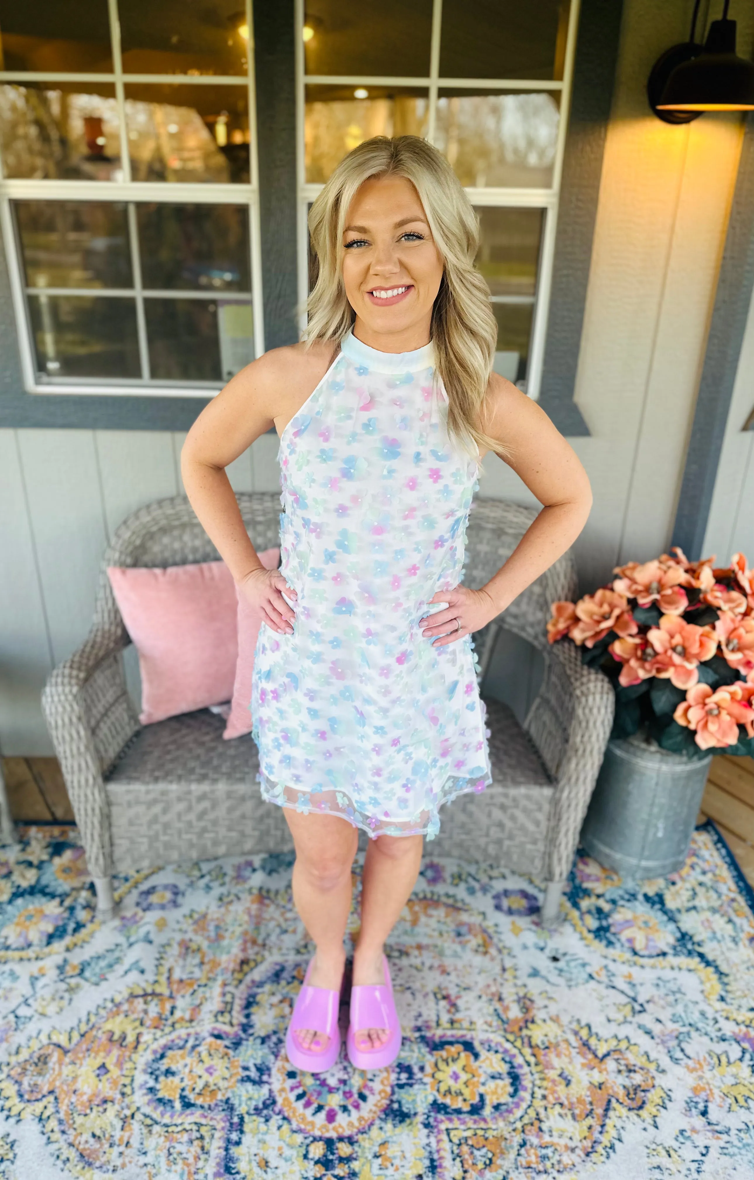 3D Floral Swing Dress
