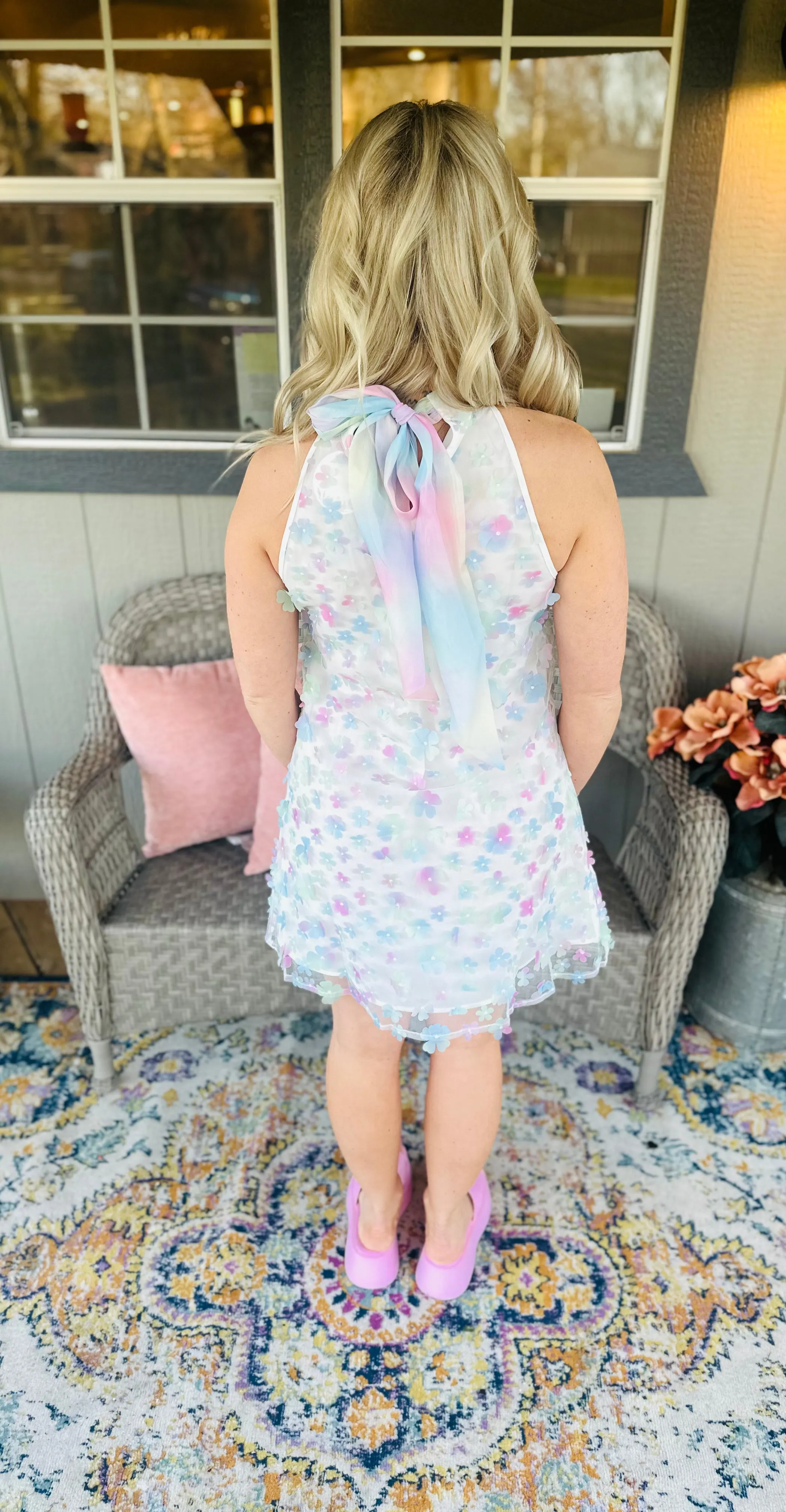3D Floral Swing Dress