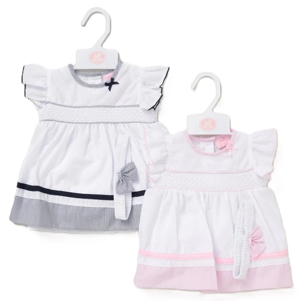 3pc Baby Girls Dress Set - Smocked Stripes (9-24m) (PK6) F09182INF