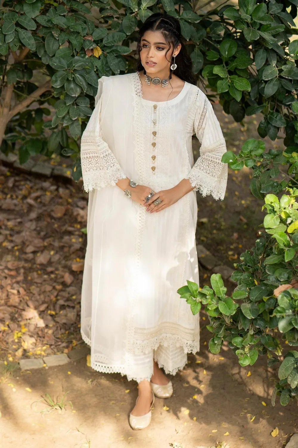 3PC Unstitched | Embroidered  Jacquard Shirt   Organza Dupatta   Trouser