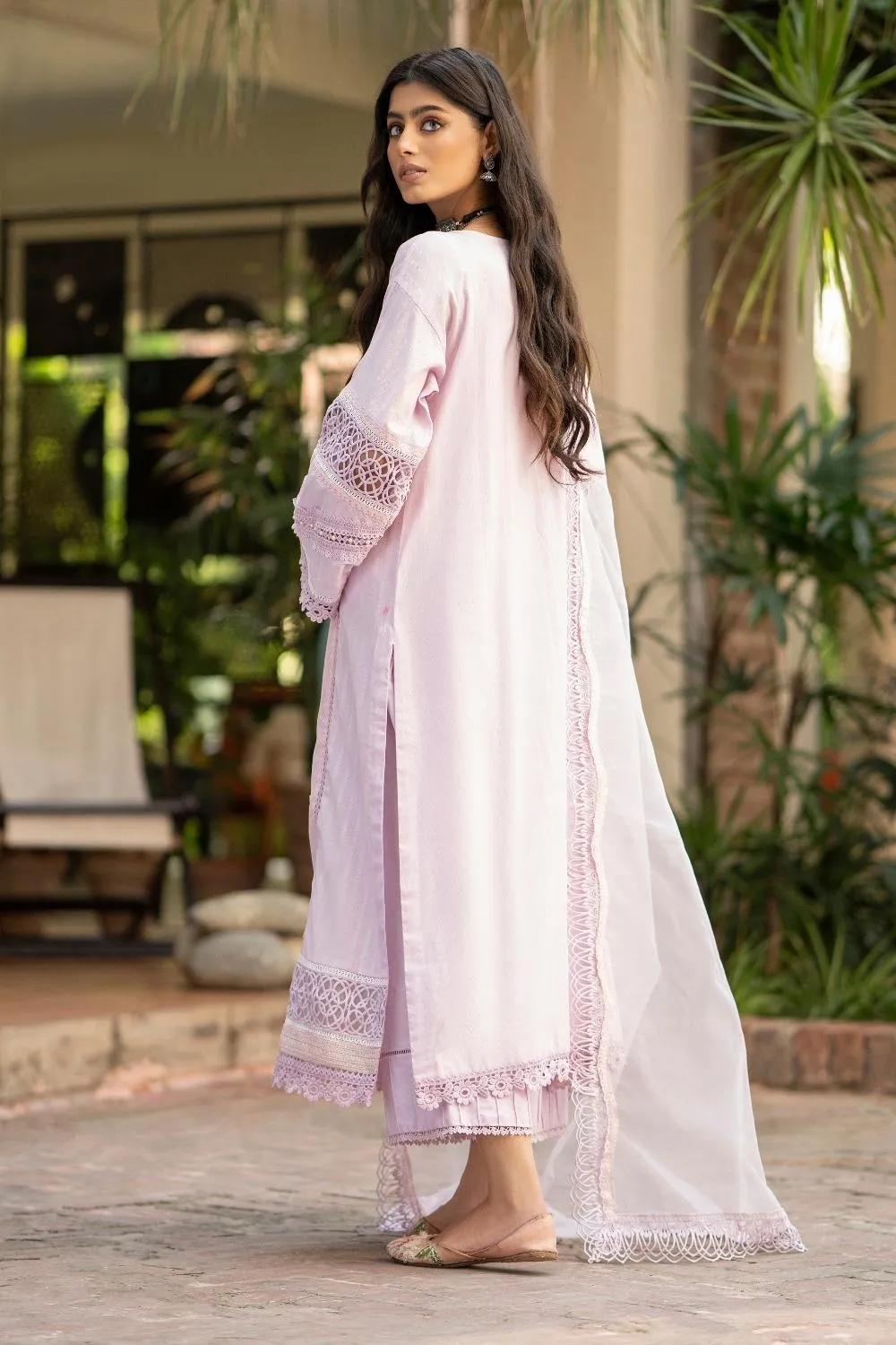 3PC Unstitched | Embroidered  Jacquard Shirt   Organza Dupatta   Trouser