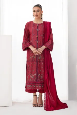 3PC Unstitched |Embroidered Karandi Shirt  Cotton Dobby Shawl  Trouser