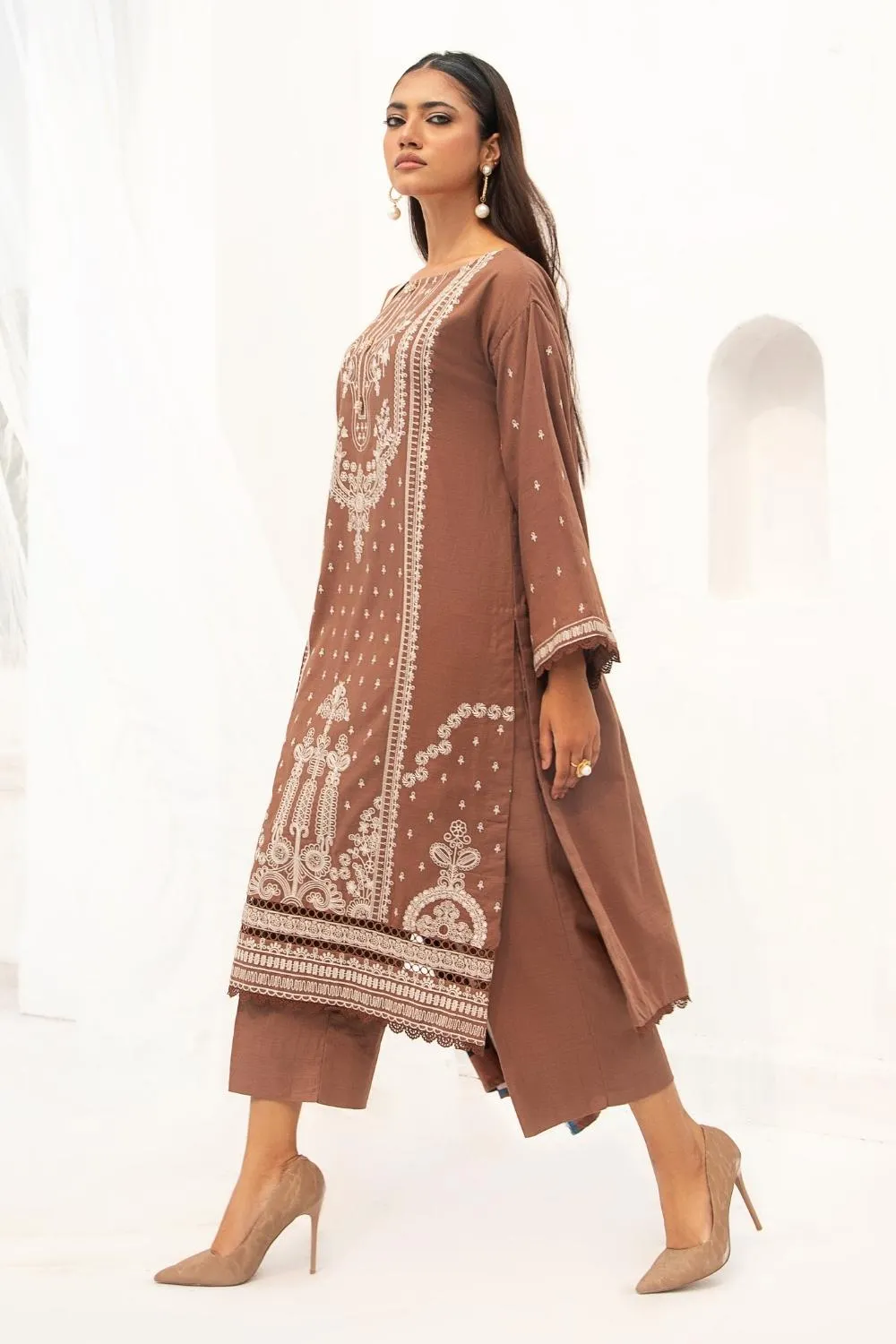 3PC Unstitched | Embroidered Khaddar Suit