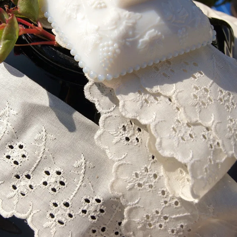 3" EMBROIDERED EYELET LACE TRIM