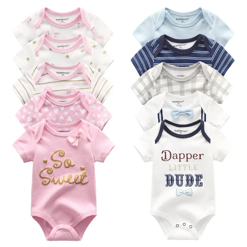 5 Piece Baby Boy Girl Cotton Body Shirt Romper