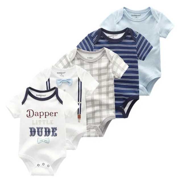 5 Piece Baby Boy Girl Cotton Body Shirt Romper