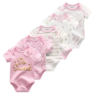 5 Piece Baby Boy Girl Cotton Body Shirt Romper