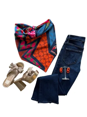 AA0088 Printed str power scarf top
