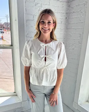 Abbey Front Bow Tie Top