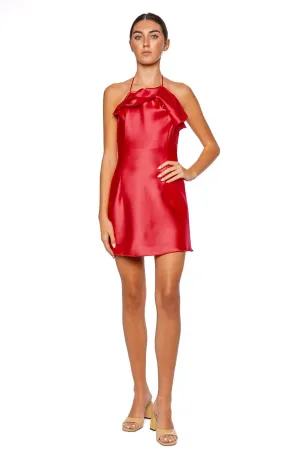 Abdie Ruffled Halter Mini Dress