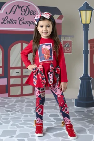 ADee REESE Red Stamp Legging Set W242508