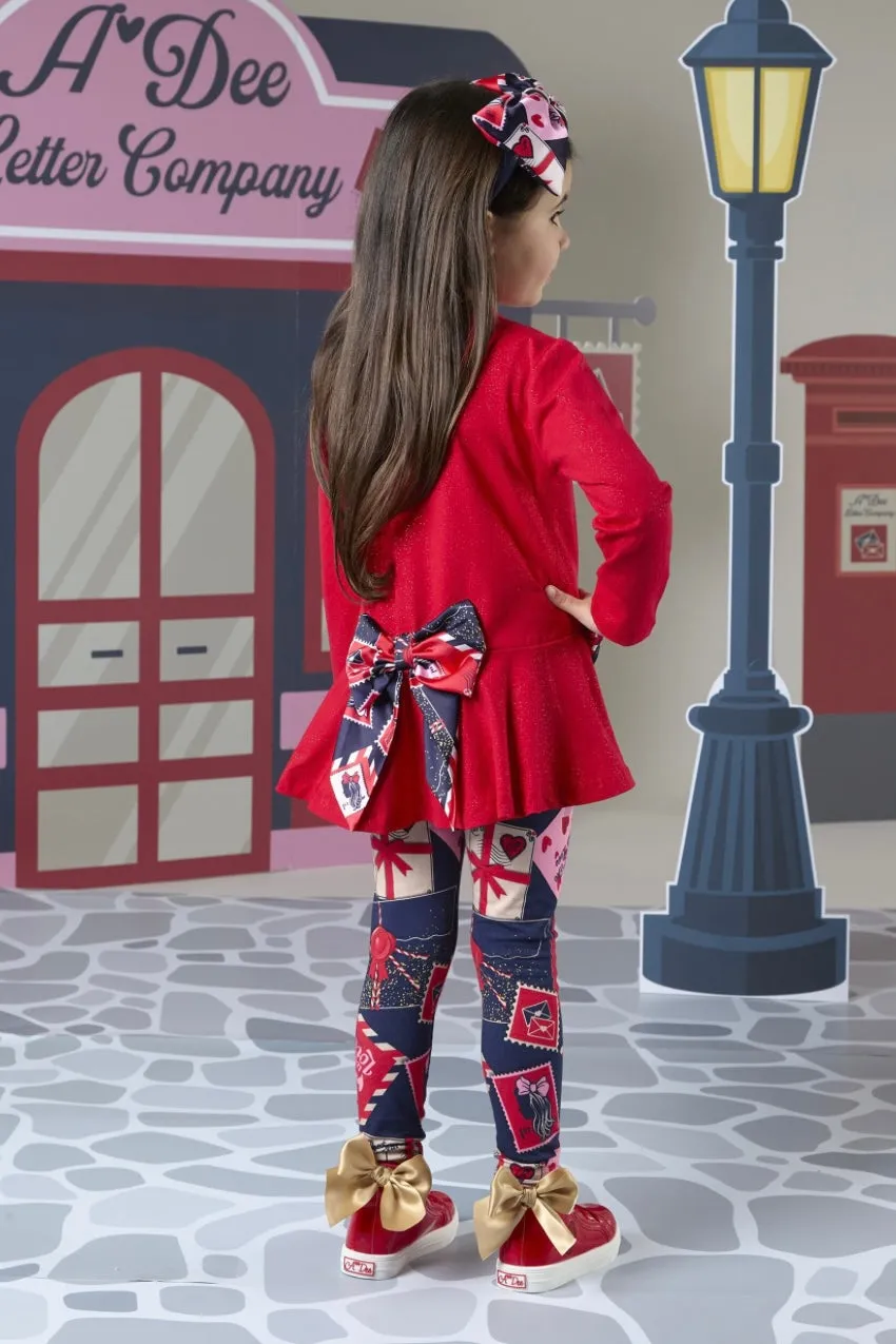 ADee REESE Red Stamp Legging Set W242508