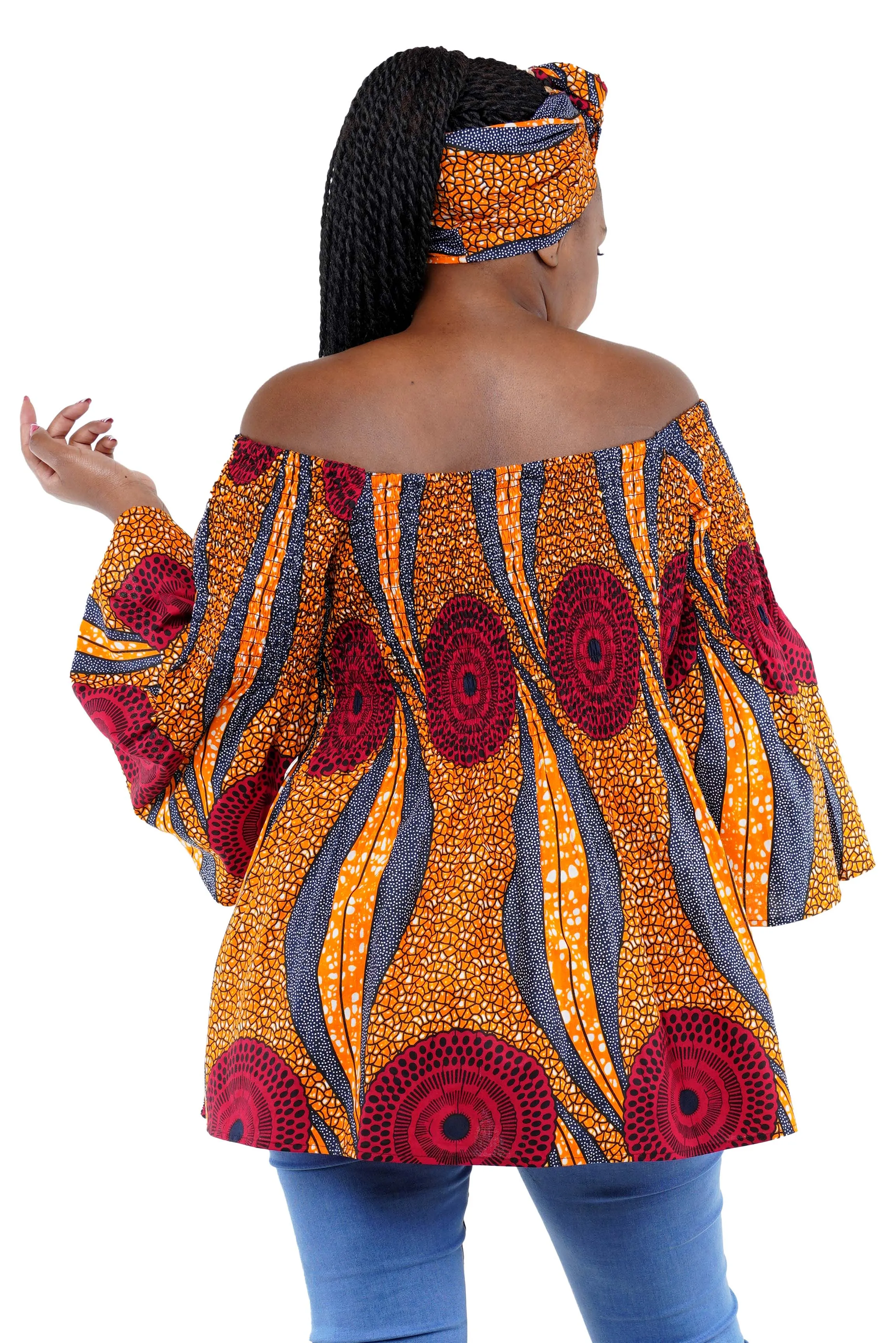 African Smoked Peplum Blouse