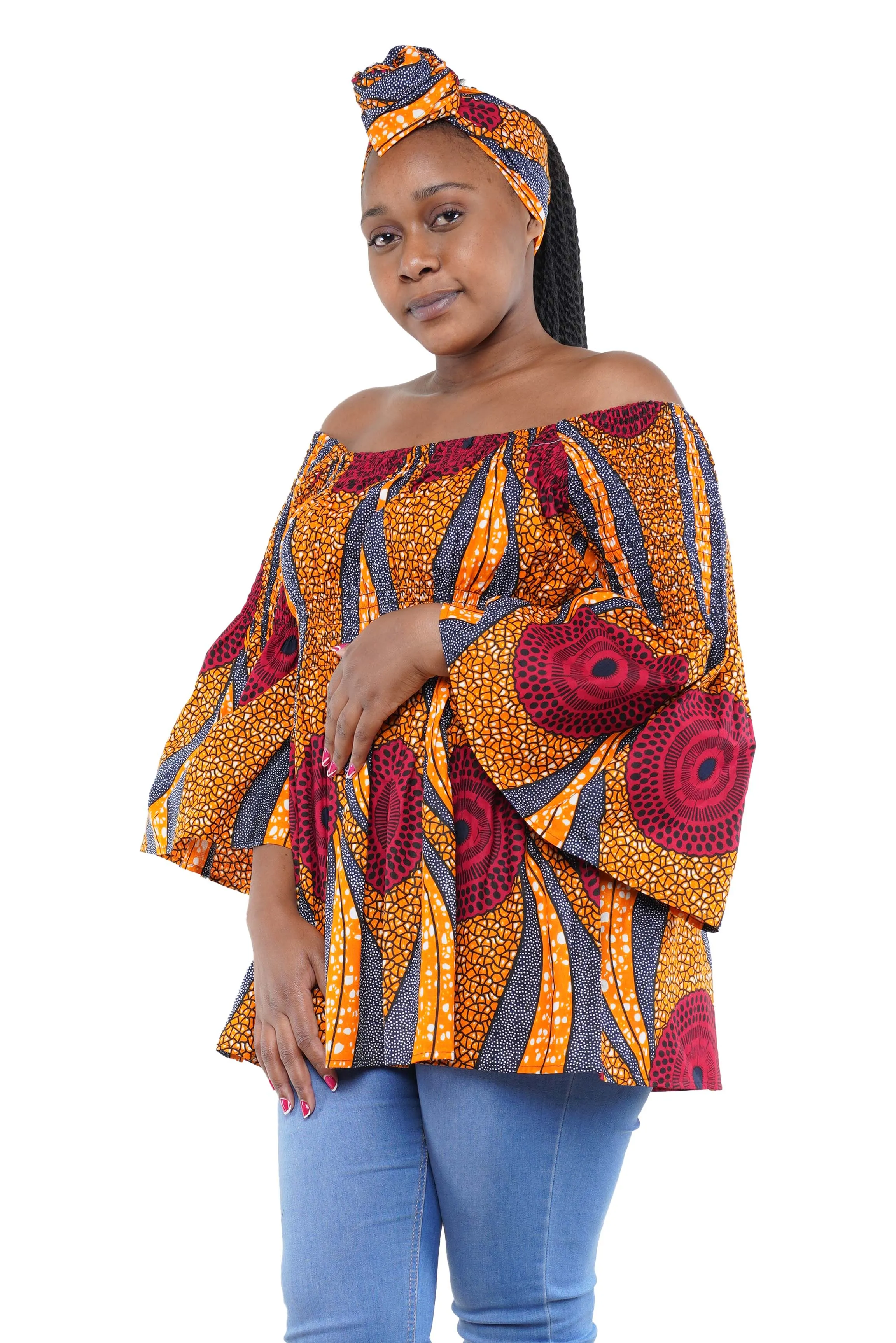 African Smoked Peplum Blouse