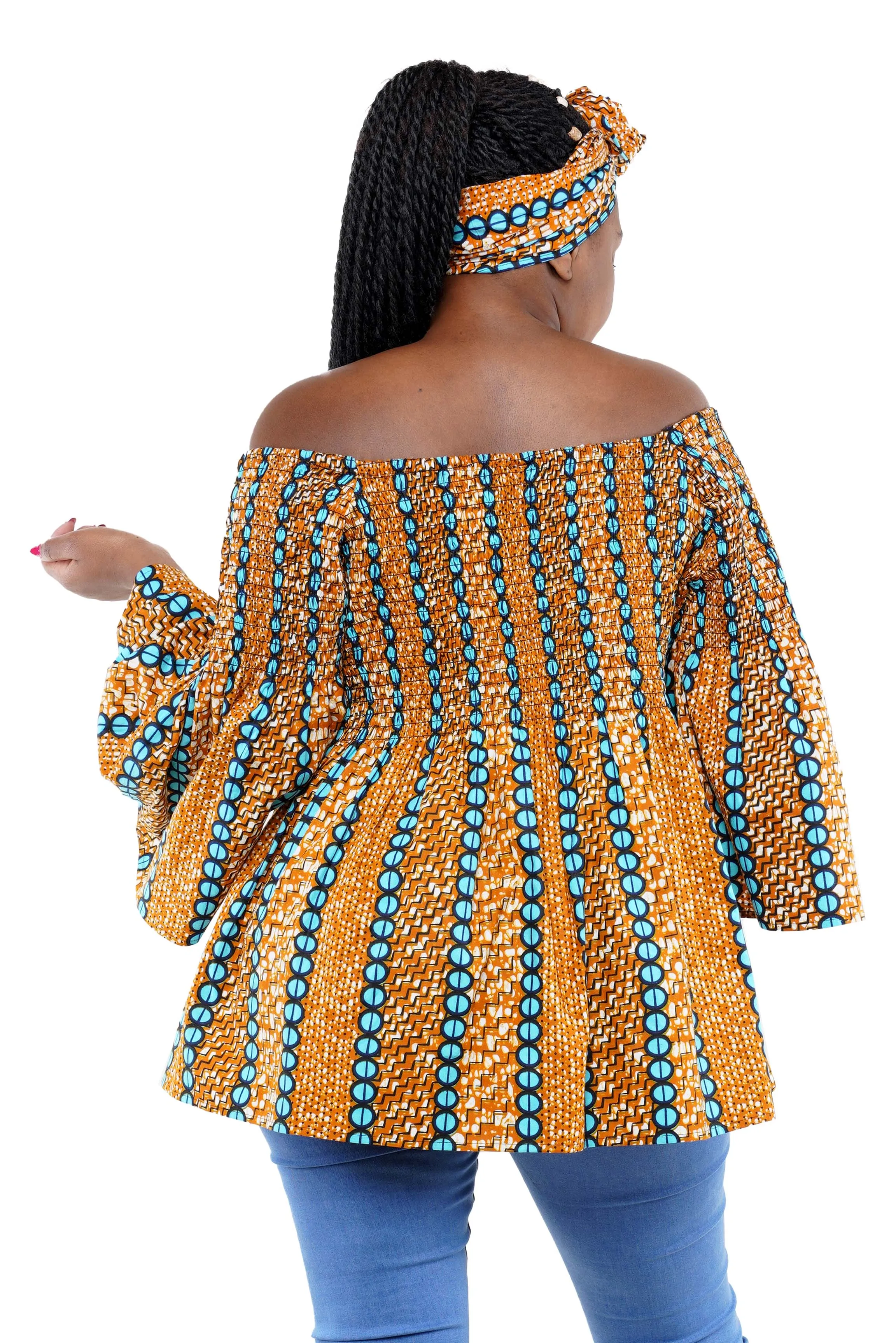 African Smoked Peplum Blouse