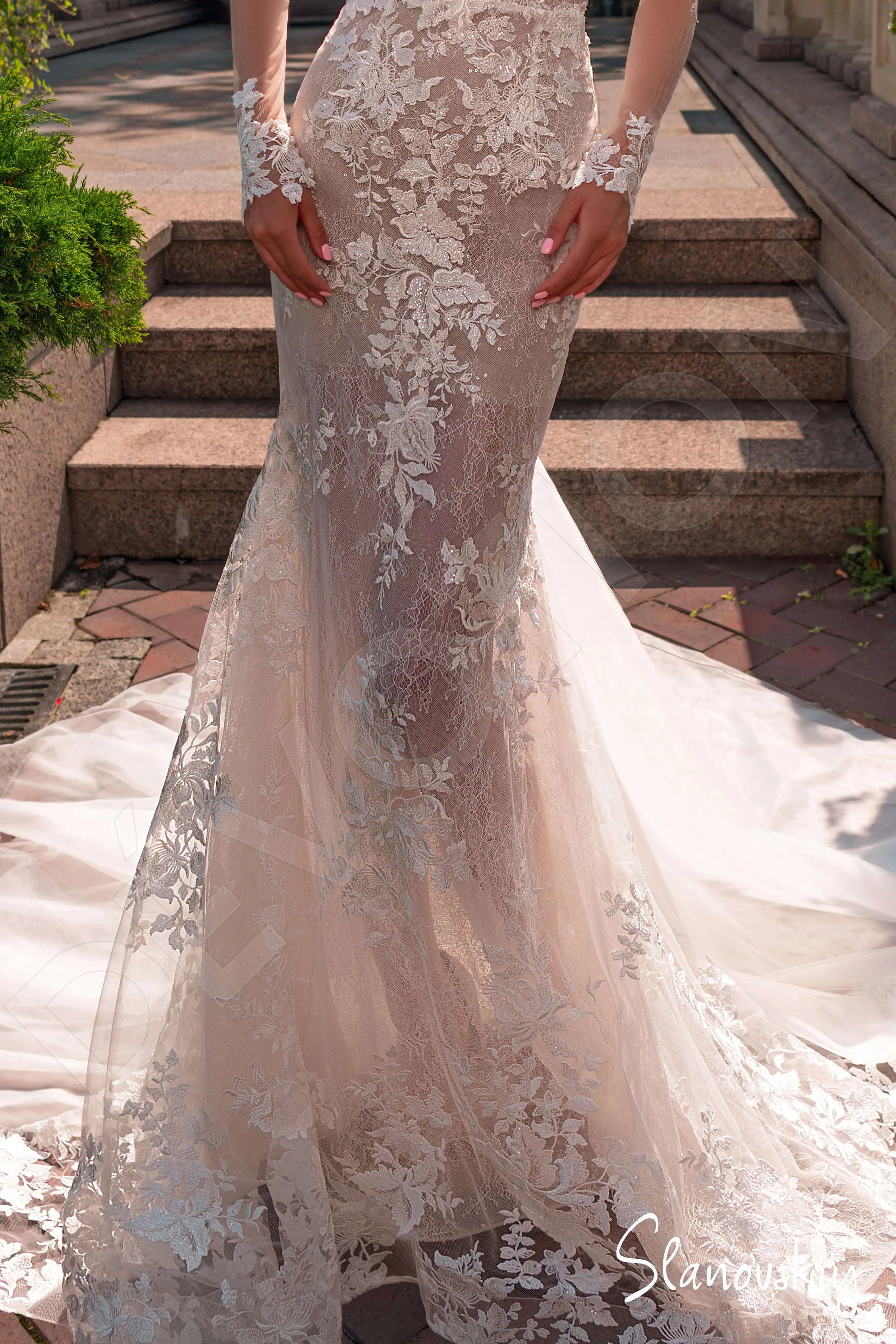 Aida Trumpet/Mermaid Illusion Milk Ivory Wedding dress