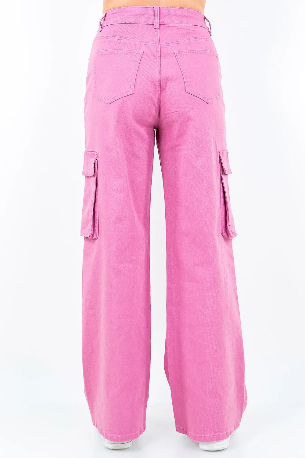 American Bazi Full Size Drawstring Wide Leg Cargo Pants Plus Size