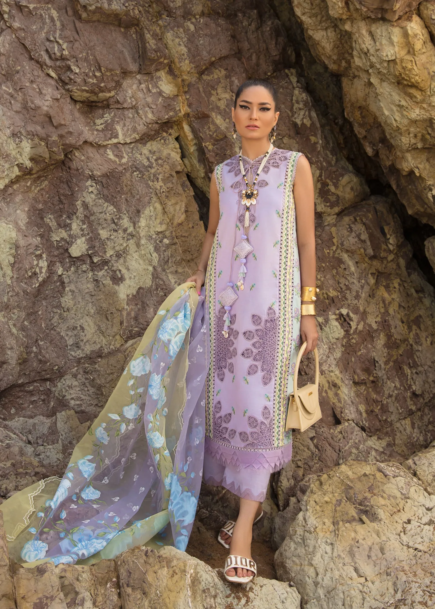 An Ode to Cross Stitch Amethyst | Crimson Luxury Lawn Collection 2023 | Unstitched Embroidered Lawn Suits