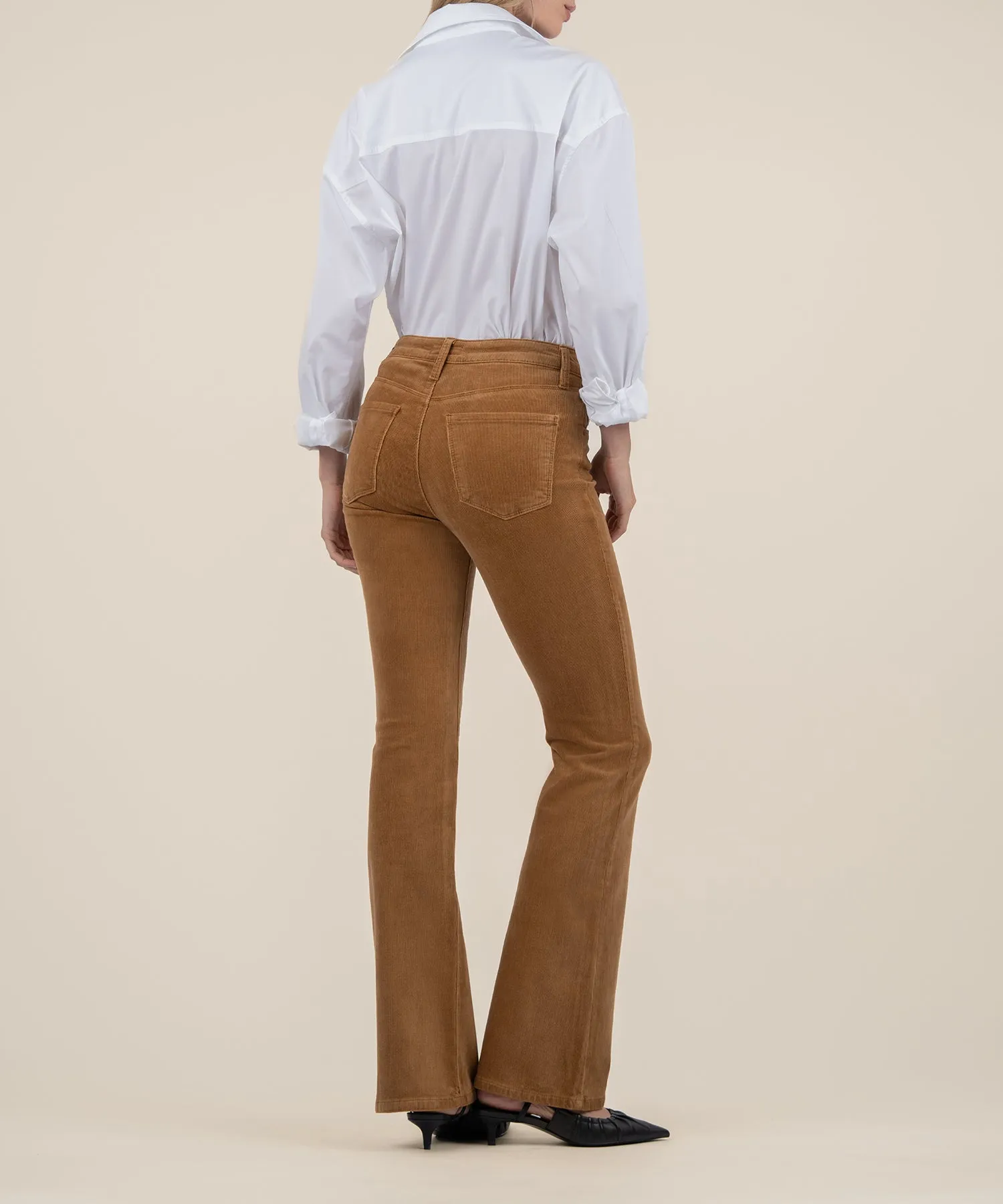 Ana Corduroy High Rise Flare - Camel - SALE