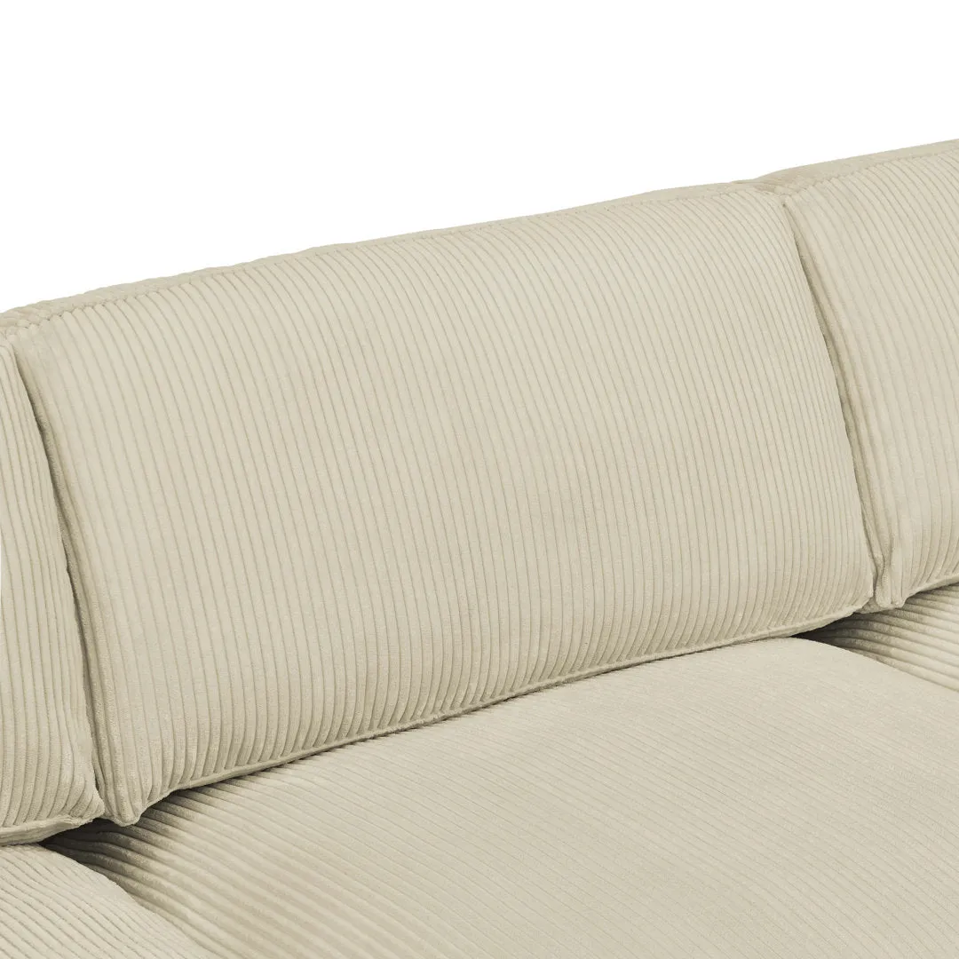 Andreco 144" Wide Reversible Modular Corner Sectional with Ottoman Wade Logan® Body Fabric: Beige Corduroy